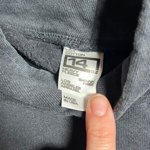 Los Angeles Apparel 14oz Heavy Fleece Cropped Hoodie Black HF09 Made in USA